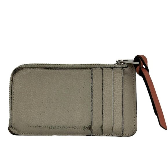 LOEWE Coin Card Holder - Gray Beige Light Brown Leather Coin Case - Picture 3 of 9
